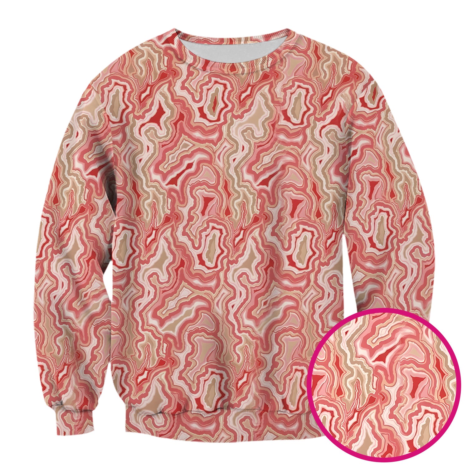 Pink Marble Swirl Abstract Pattern Scrub Top, Comfortable Scrubs for Nurses