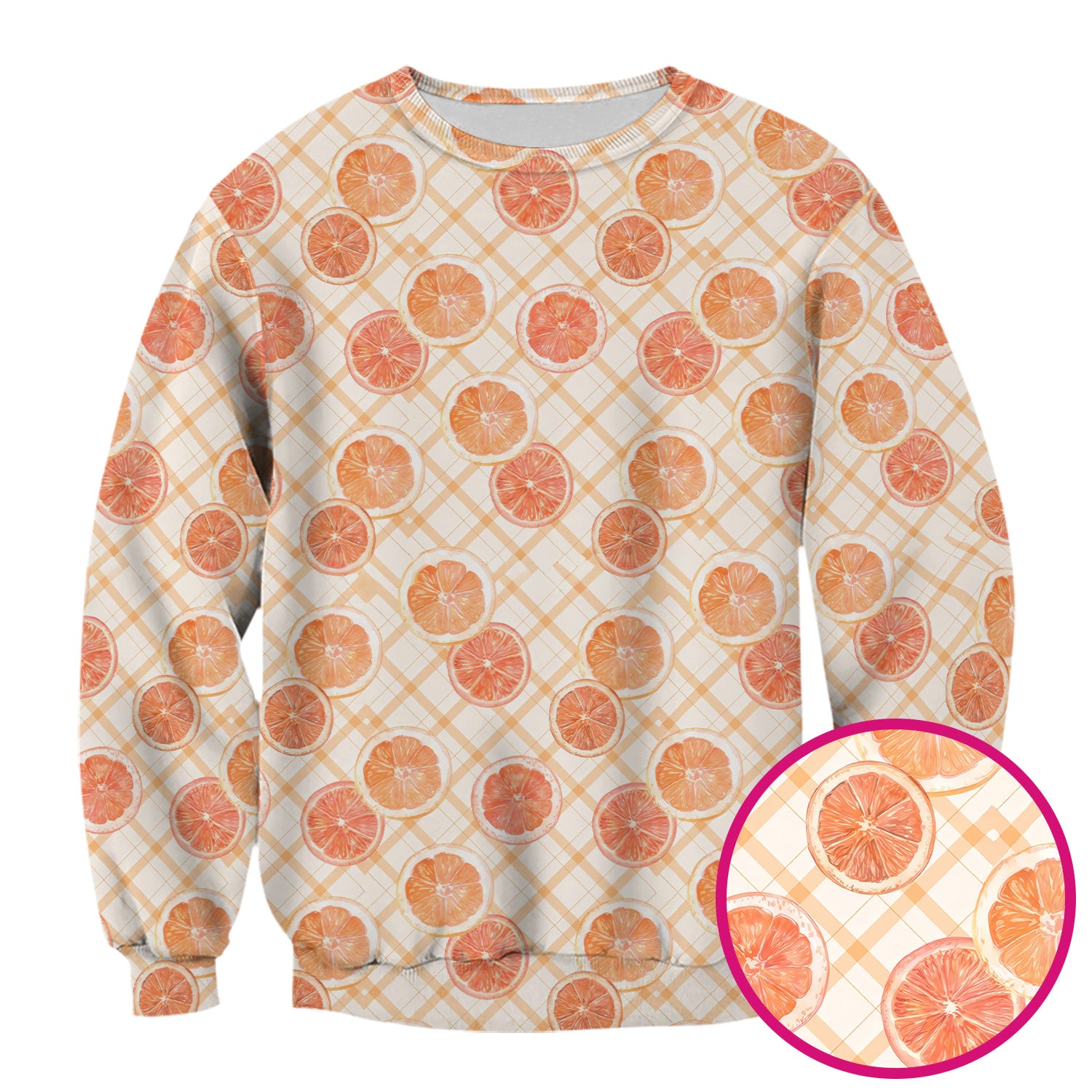 Fresh Grapefruit Slice Summer Fruit Pattern Scrubs Top, Comfortable Scrubs for Nurses