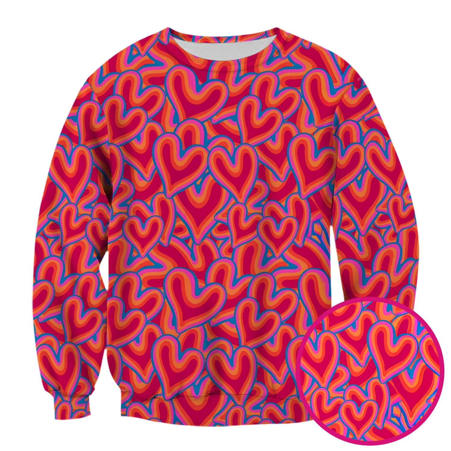 Cute Valentine Nurse Heart Pattern Scrub Top, Comfortable Scrubs For Nurses