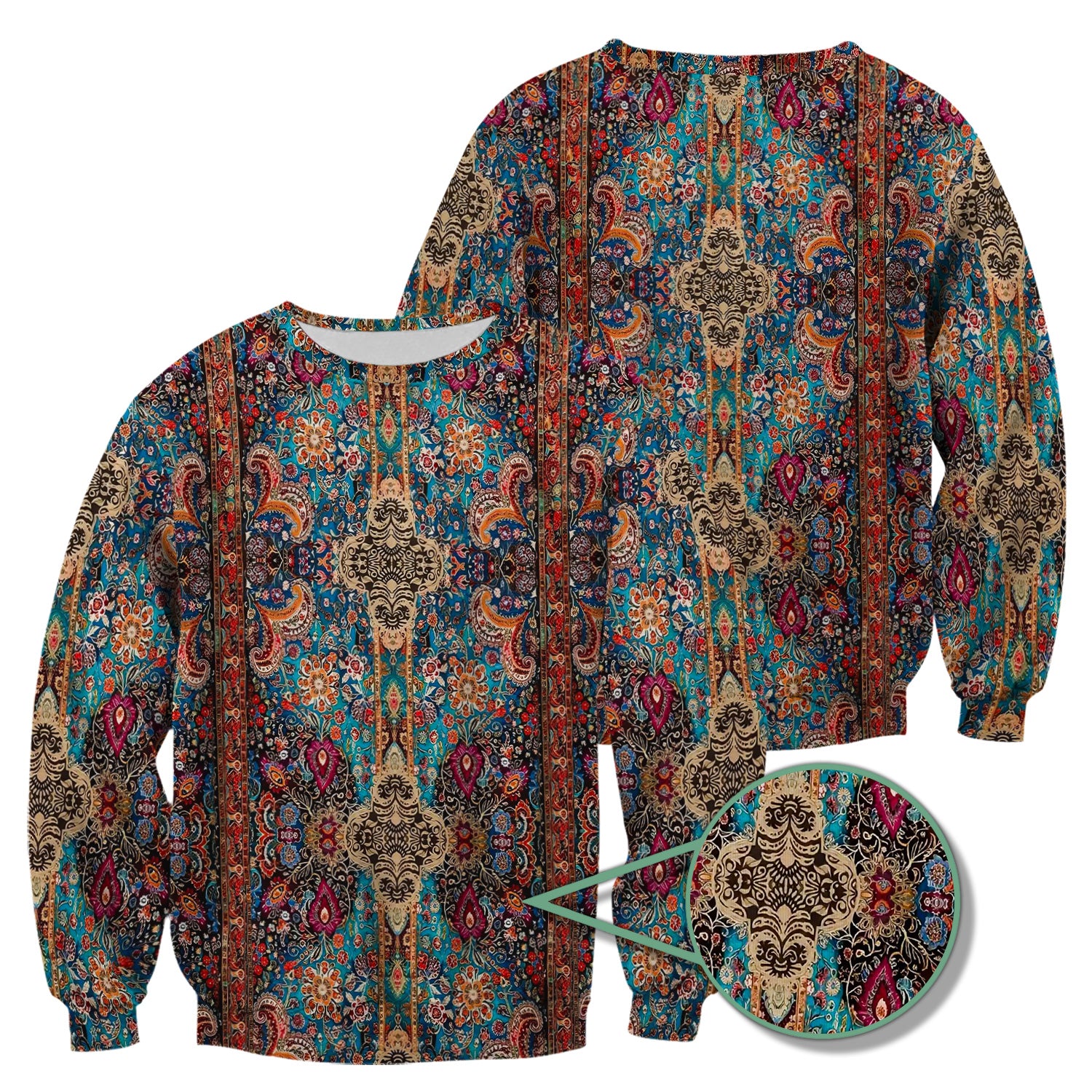 Artistic Bohemian Nurse Scrub Top - Colorful Tapestry & Boho Pattern Design - Thoughtful Gift for Women RN LPN & Healthcare Workers