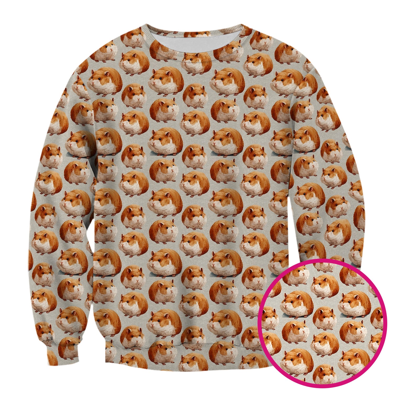 Cute Hamster Pattern Nurse Scrub Top, Comfortable Scrubs for Nurses