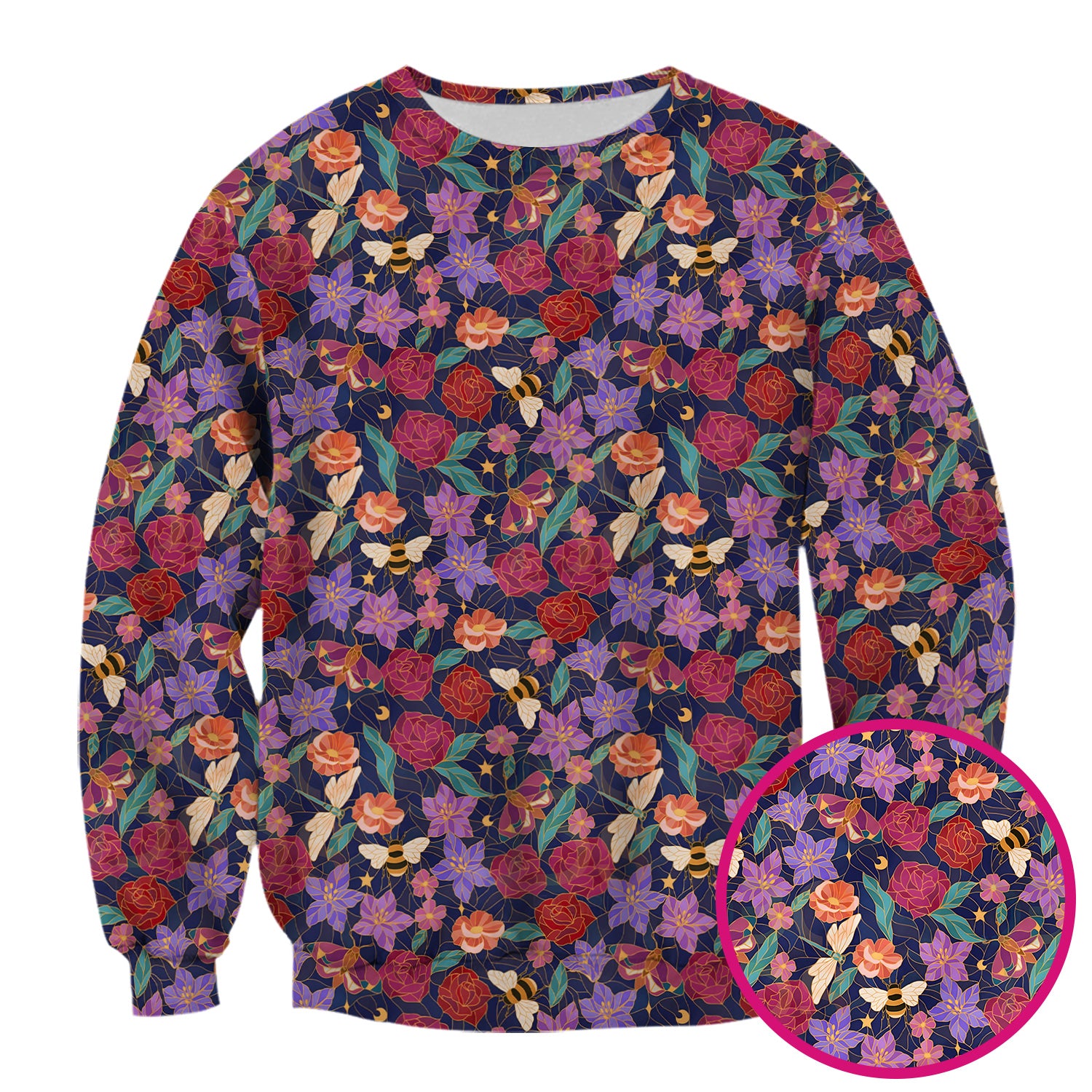 Charming Floral Garden With Bees And Dragonflies Scrub Top, Comfortable Scrubs for Nurses