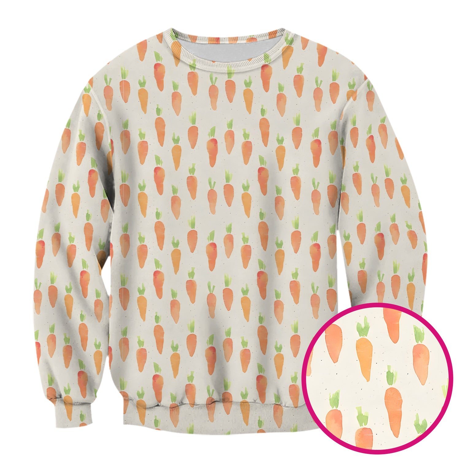 Simple Carrot Cute Pattern Scrubs Top, Comfortable Scrubs for Nurses