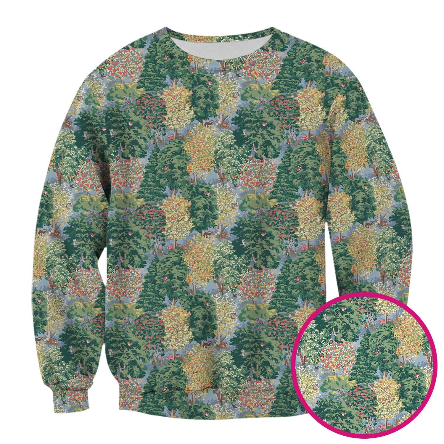 Forest Landscape Pattern Scrub Top, Comfortable Scrubs for Nurses