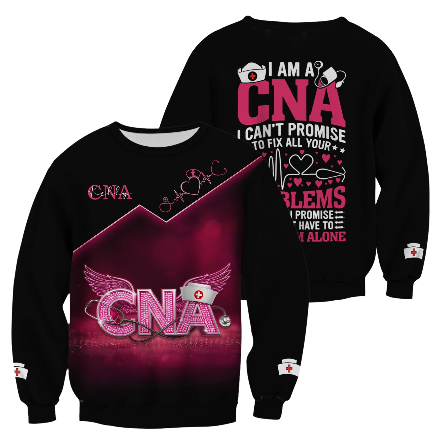 Custom CNA Nurse Shirt - Inspirational Quote I Can't Promise to Fix All Problems - Healthcare Workers & Nursing Staff Gift