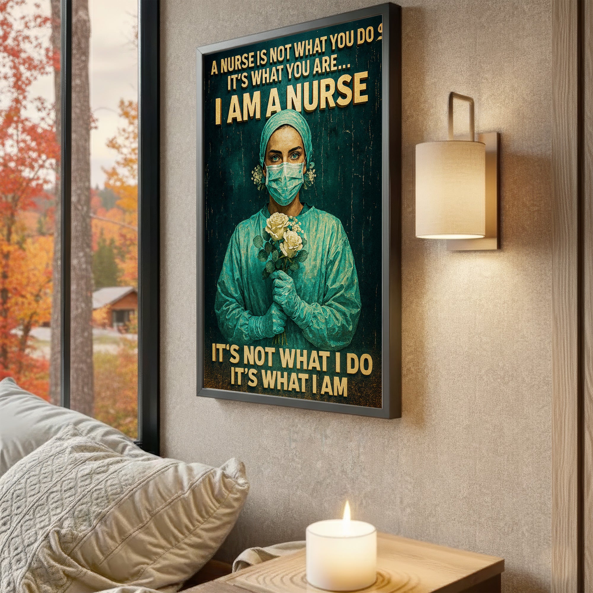 I Am A Nurse Canvas Wall Art, Inspirational Quote Gift for Healthcare Workers, Medical Office Home Decor