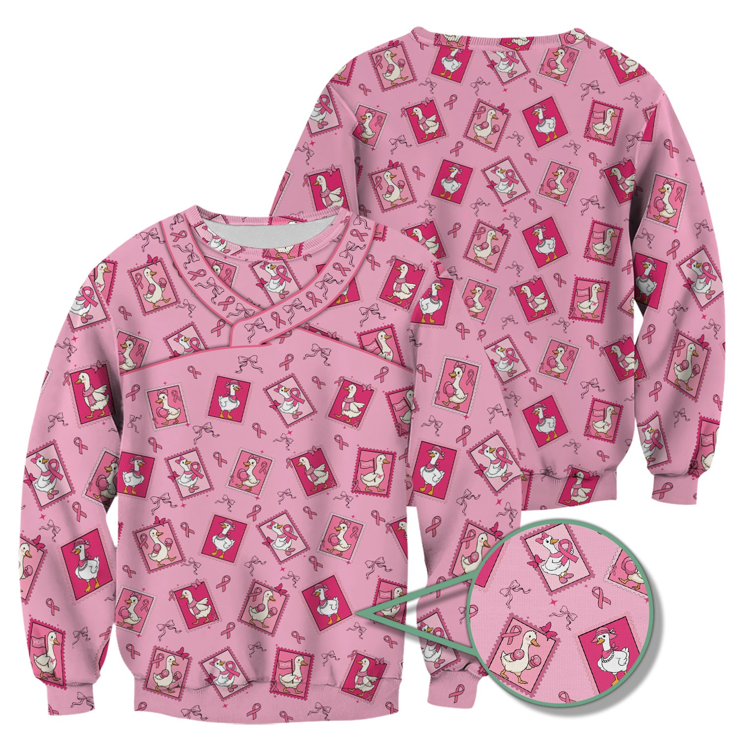 Breast Cancer Awareness Shirt - Funny Goose & Pink Ribbon Design - Gift for RN CNA LPN Healthcare Workers