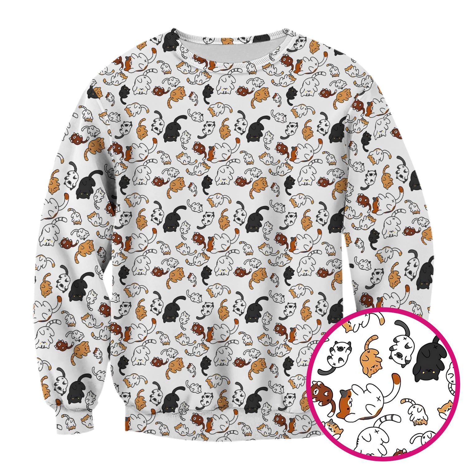Funny Cat Scrub Top, Cute Cat Pattern Nurse Shirt For Women, Breathable Fabrics Nursing Uniform
