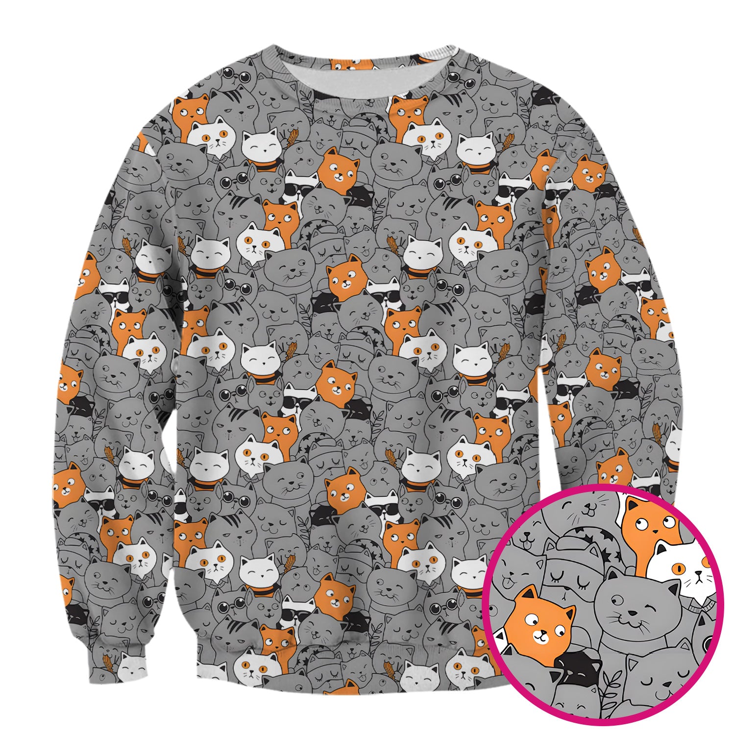 Funny Cats Cute Expressions Pattern Scrubs Top, Comfortable Scrubs for Nurses