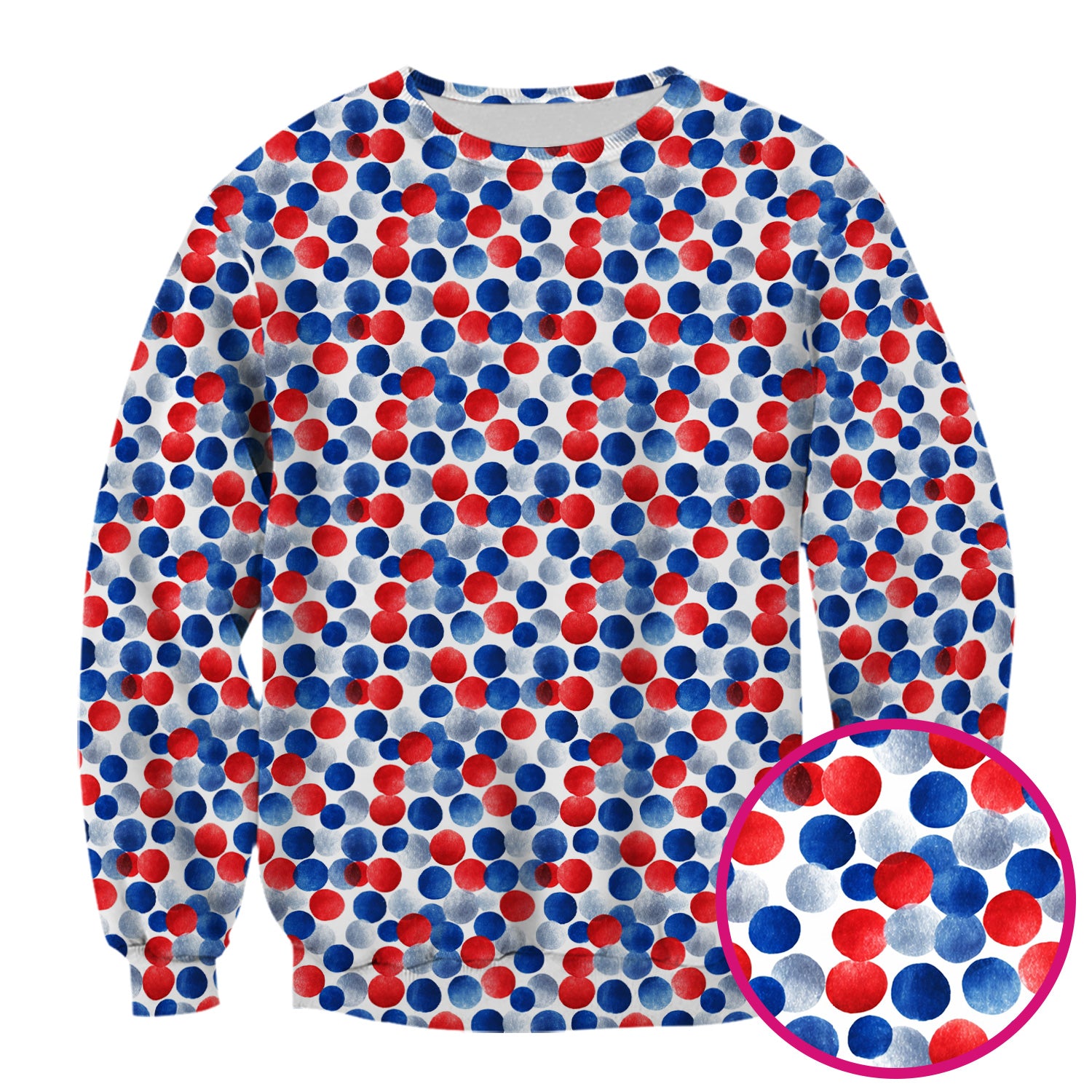 4th of July Patriotic Polka Dot Scrub Top, Red White Blue Nurse Uniform