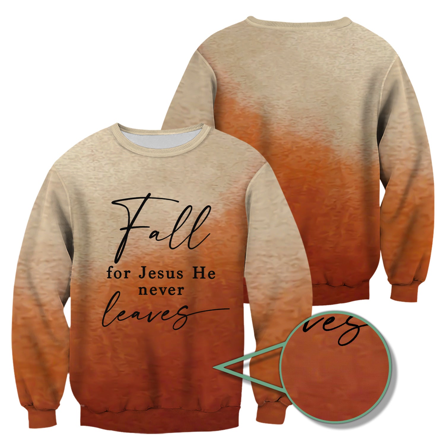 Personalized Christian Nurse T-Shirt - Fall for Jesus He Never Leaves Design - Gift for Women RN LPN & Healthcare Workers