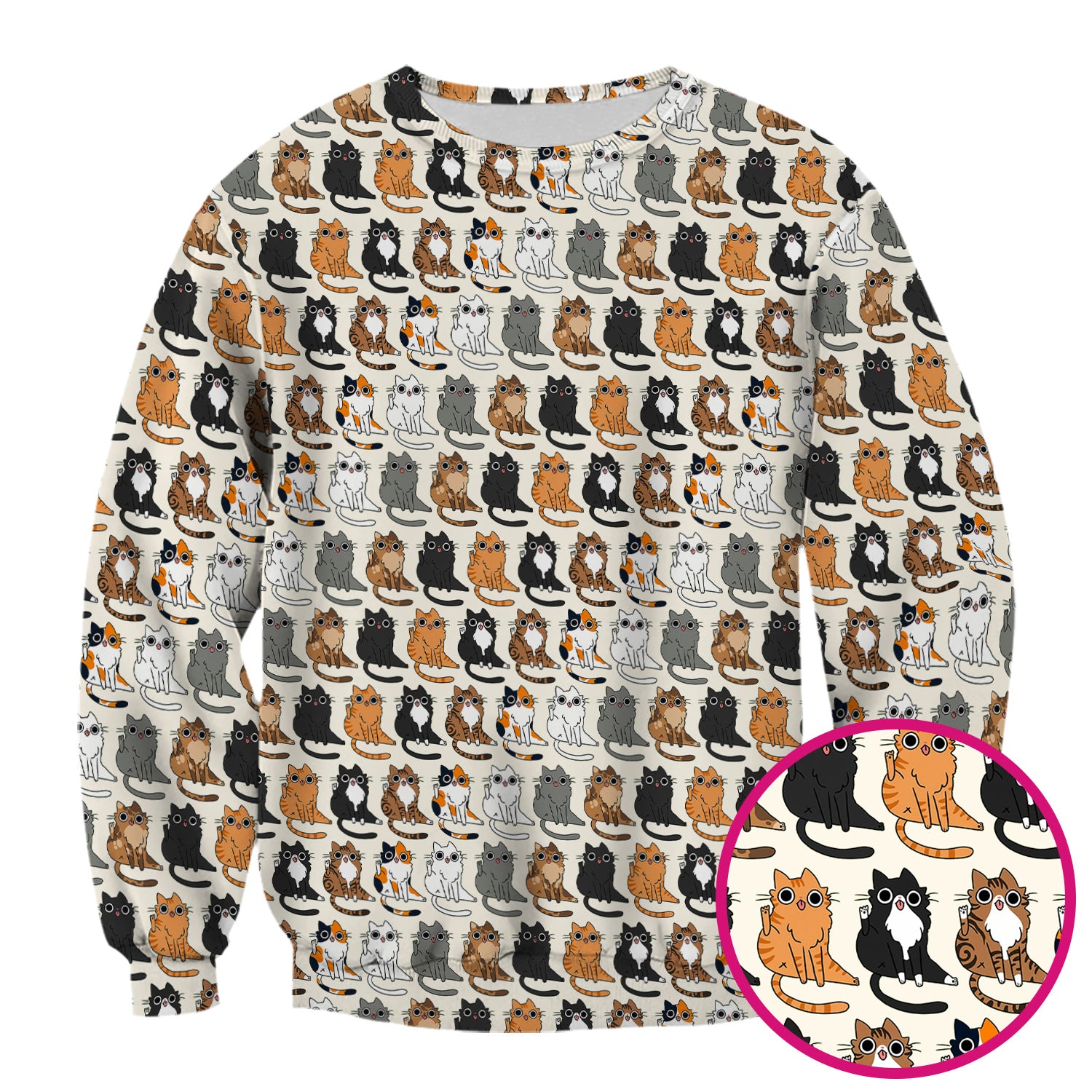 Cute Cartoon Cat Pattern Scrub Top, Comfortable Scrubs for Nurses