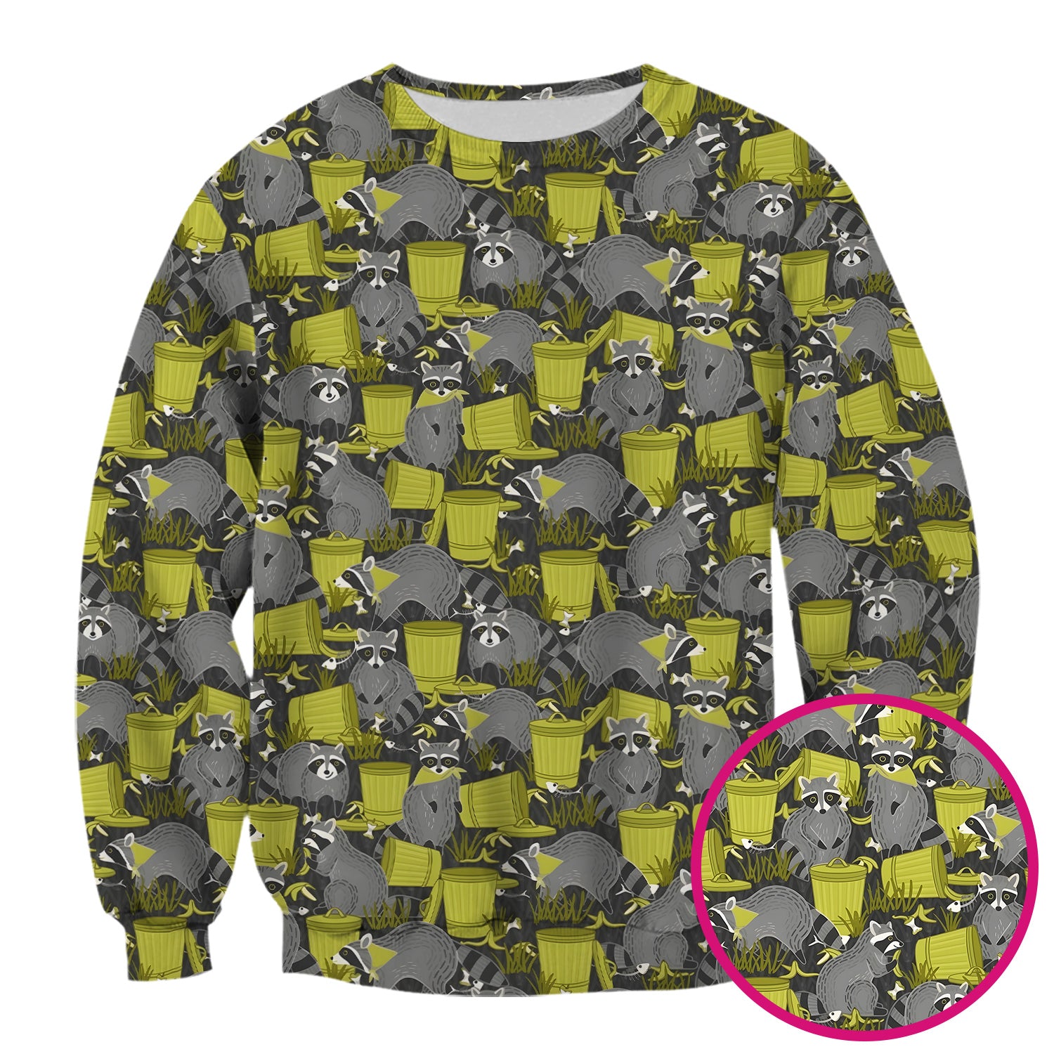 Cute Raccoon Trash Panda Pattern Scrub Top, Comfortable Scrubs for Nurses