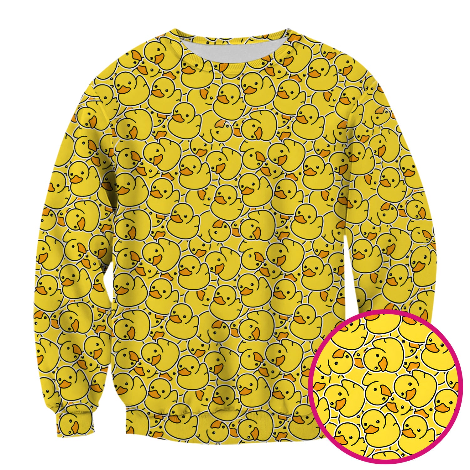 Yellow Rubber Duck Pattern Scrub Top, Comfortable Scrubs for Nurses