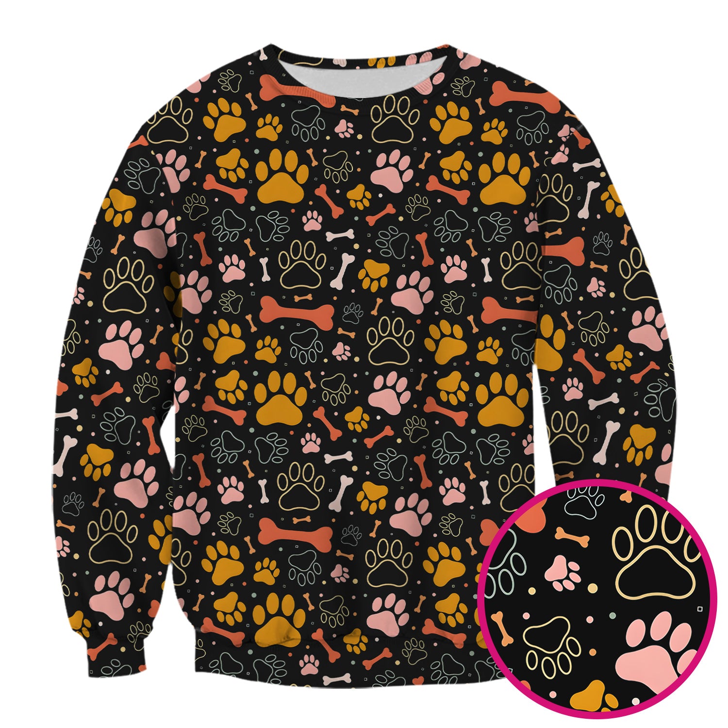 Cute Paw Print Dog Pattern Scrub Top, Comfortable Scrubs for Nurses