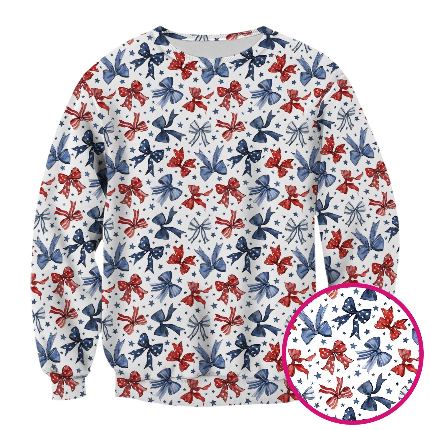 Patriotic Red Blue Ribbon Pattern Scrub Top, Comfortable Scrubs for Nurses