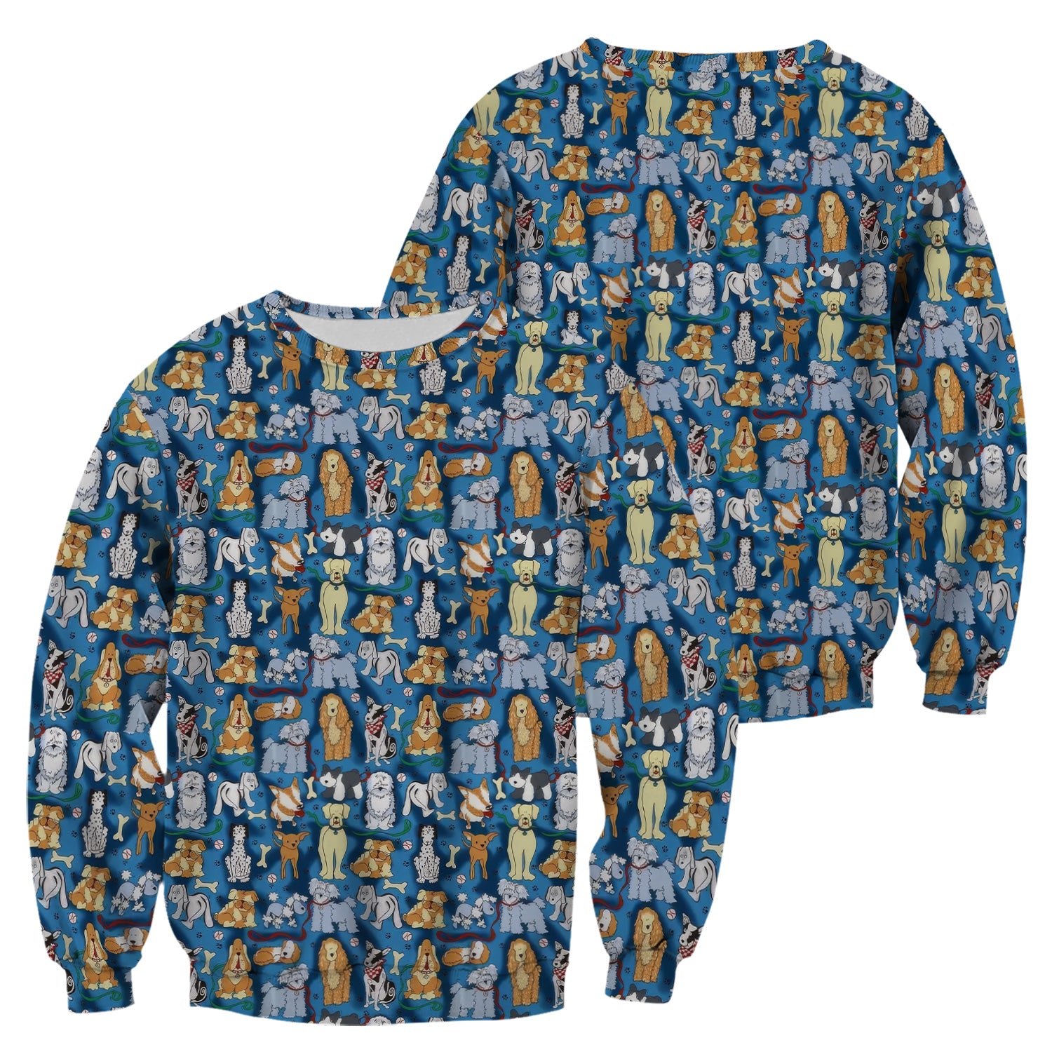 Funny Dog Lover Shirt - Cartoon Dog Breeds Pattern Design - Gift for RN LPN CNA Women Healthcare Staff