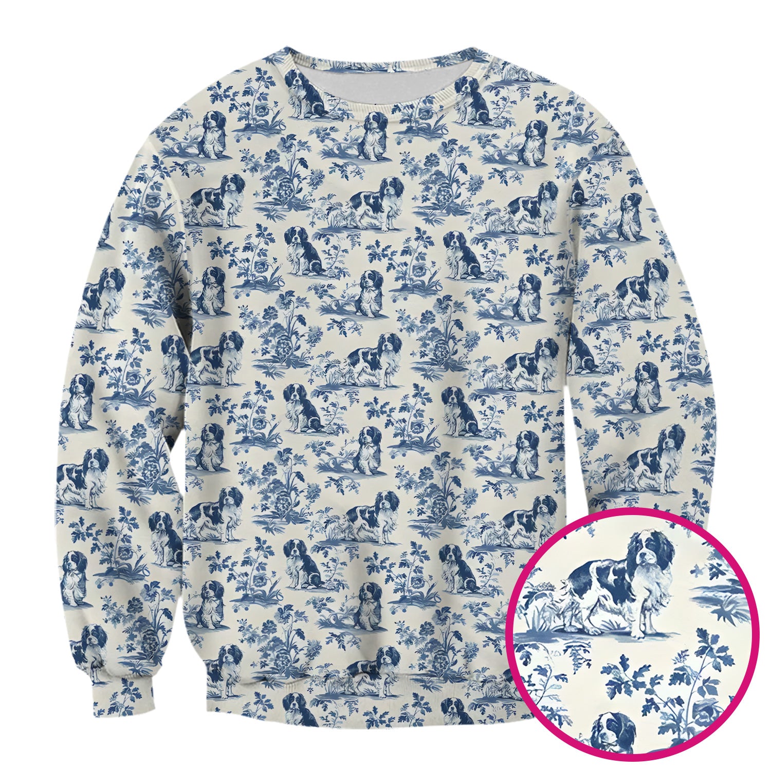 Dog Pattern Toile De Jouy Scrub Top, Vintage Dog Print Nurse Scrub Shirt, Cute Vet Tech Uniform
