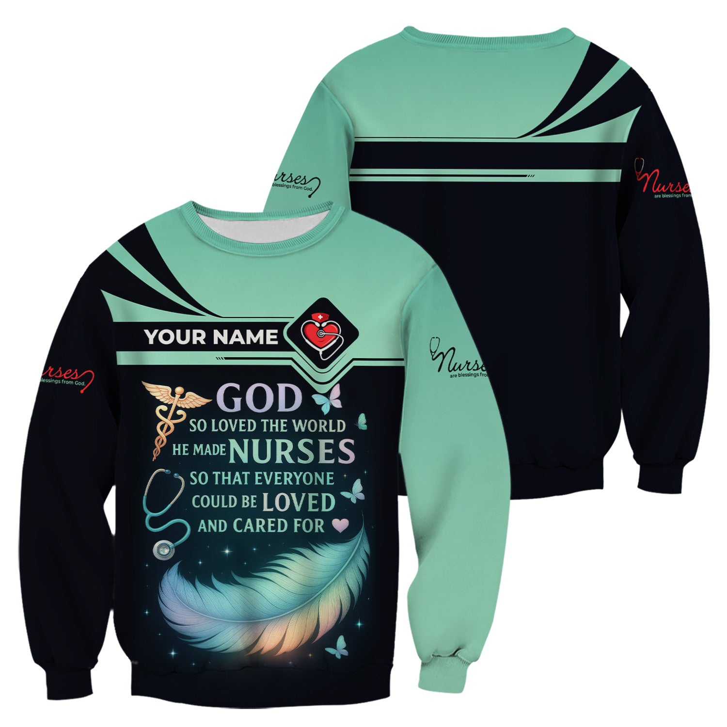 Personalized Nurse Shirt - God Loved The World He Made Nurses - Inspirational Nurse T-shirt for RN, CNA, LPN Healthcare Workers