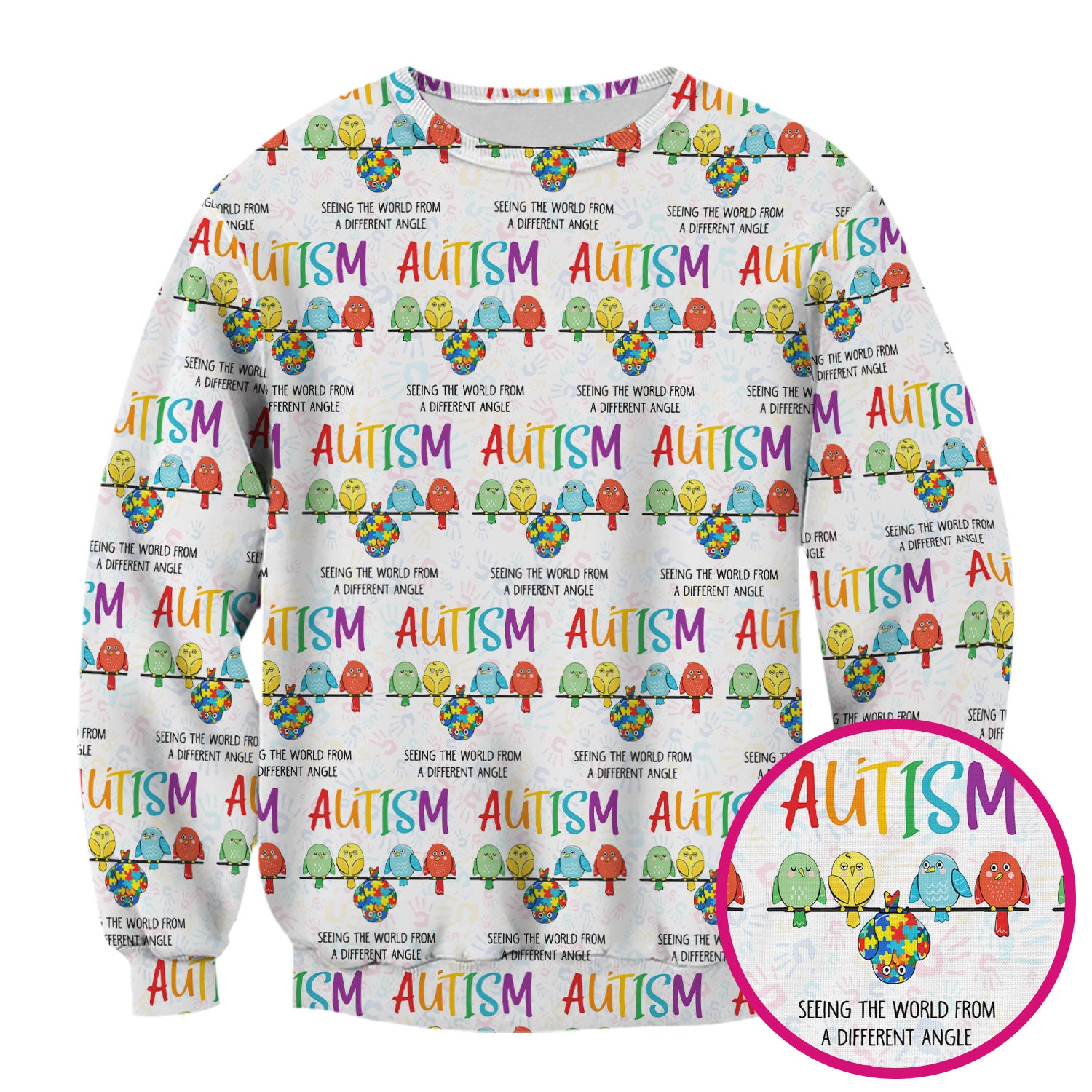 Autism Seeing The World From A Different Angle Birds Scrub Top ,Comfortable Scrubs for Nurses
