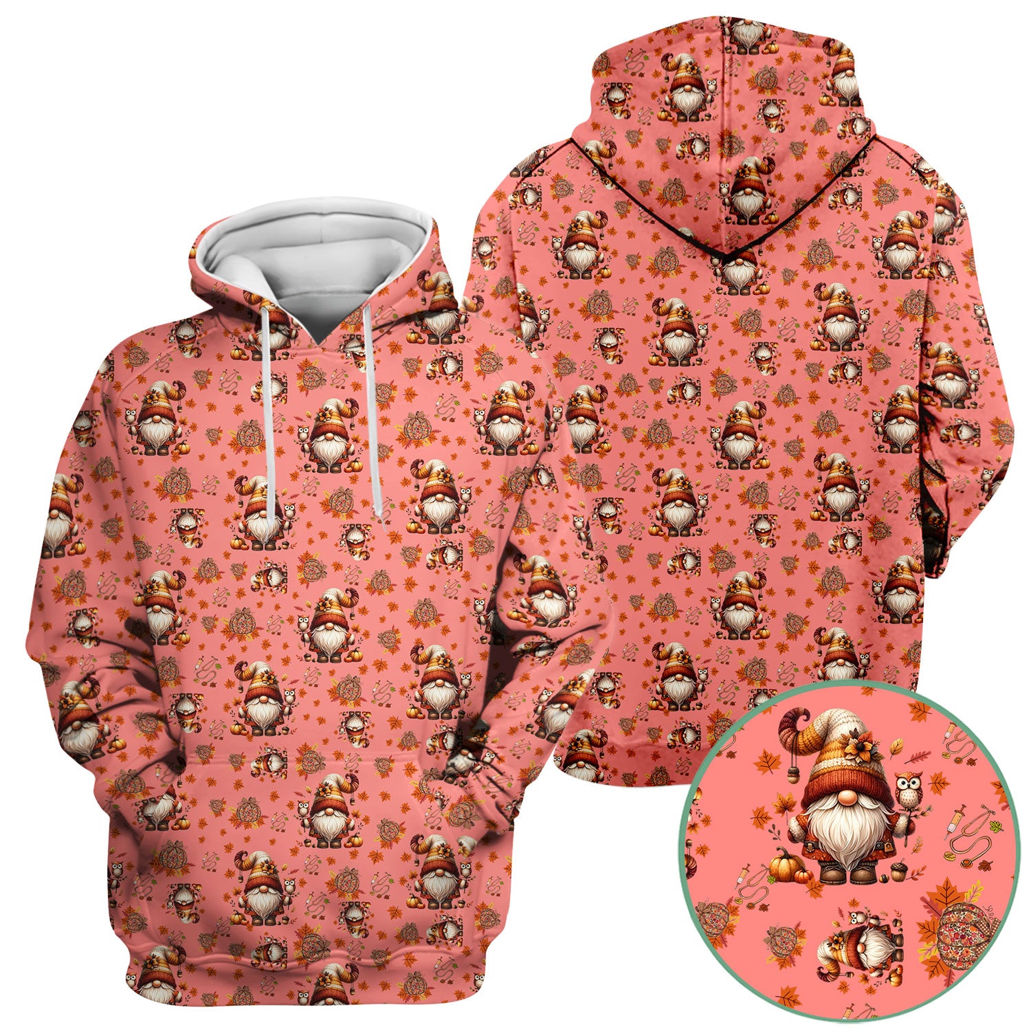 Autumn Leaves Pumpkin Scrubs for Women - Comfortable Scrubs for Nurses - Breathable Fabrics Nursing Uniform