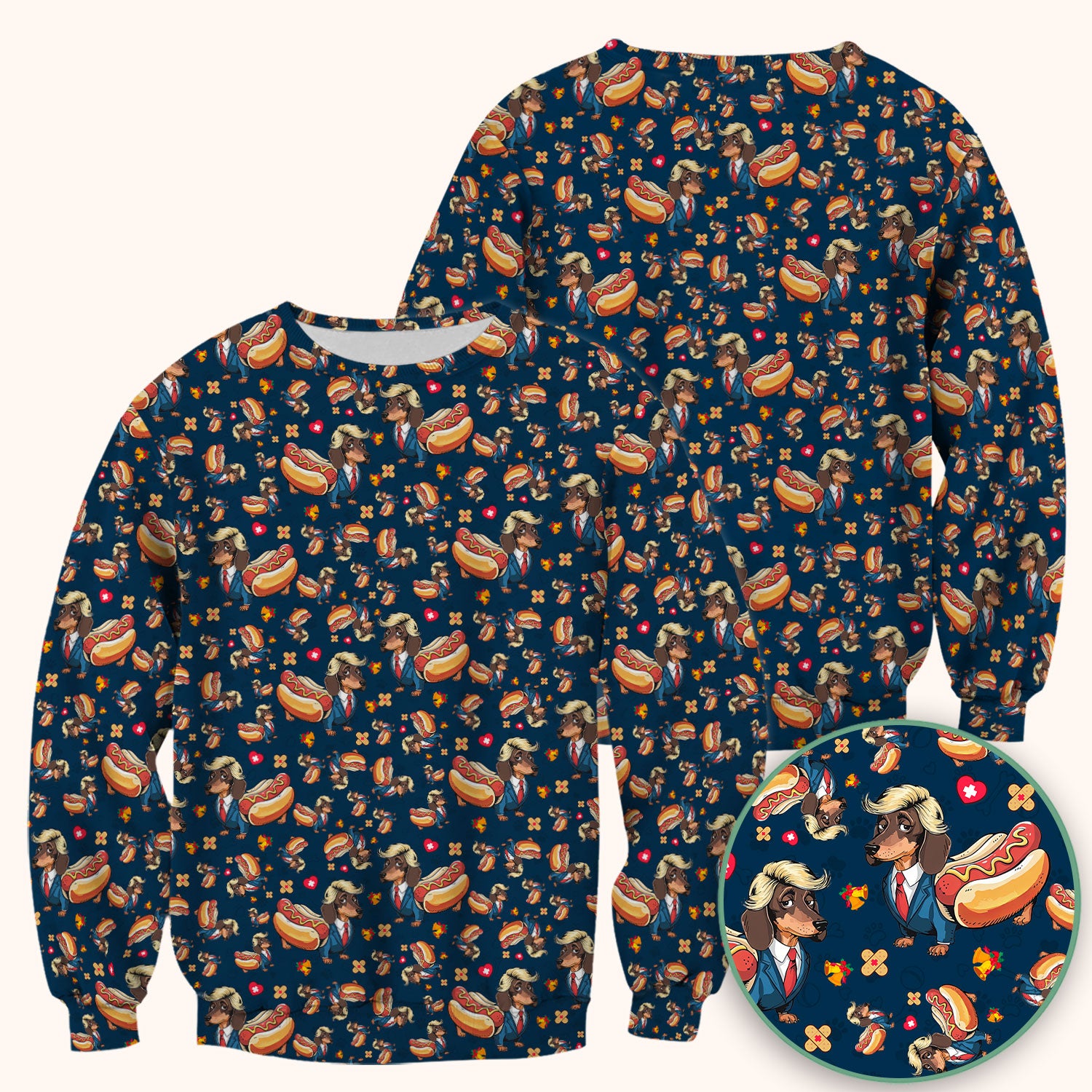 They're Eating The Dogs - Funny Dachshund Hot Dog Scrub Top - Hilarious Medical Uniform
