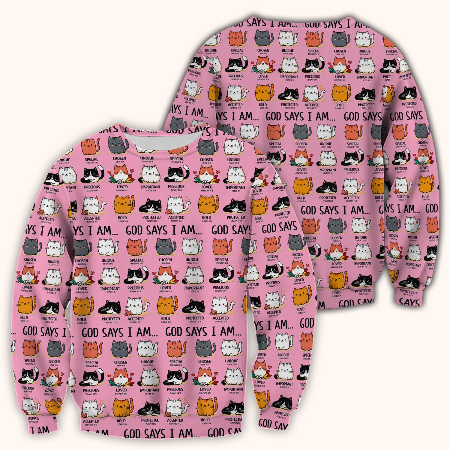 Cute Christian Cat God Says I Am Scrub Top, Comfortable Scrubs for Nurses