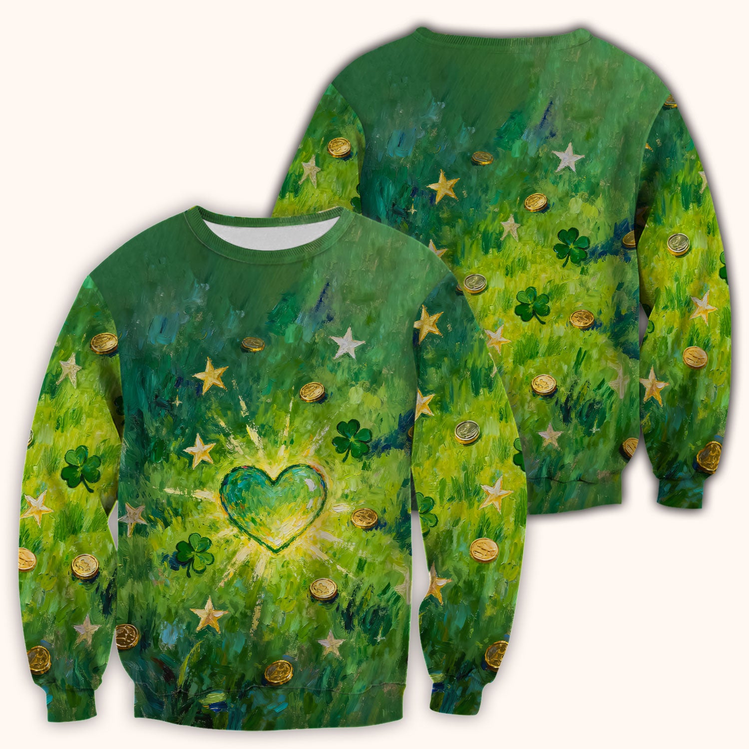 St. Patrick Lucky Shamrock Heart Scrub Top, Comfortable Scrubs for Nurses