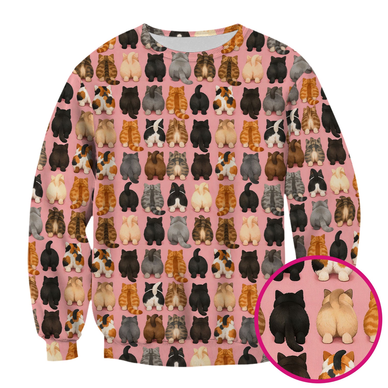 Cute Cats Back View Pattern Scrubs Top, Comfortable Scrubs for Nurses
