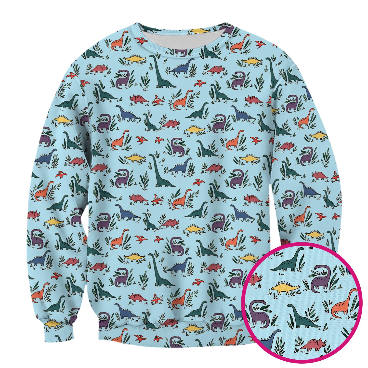 Cute Dinosaur Leafy Garden Pattern Scrub Top, Comfortable Scrubs for Nurses