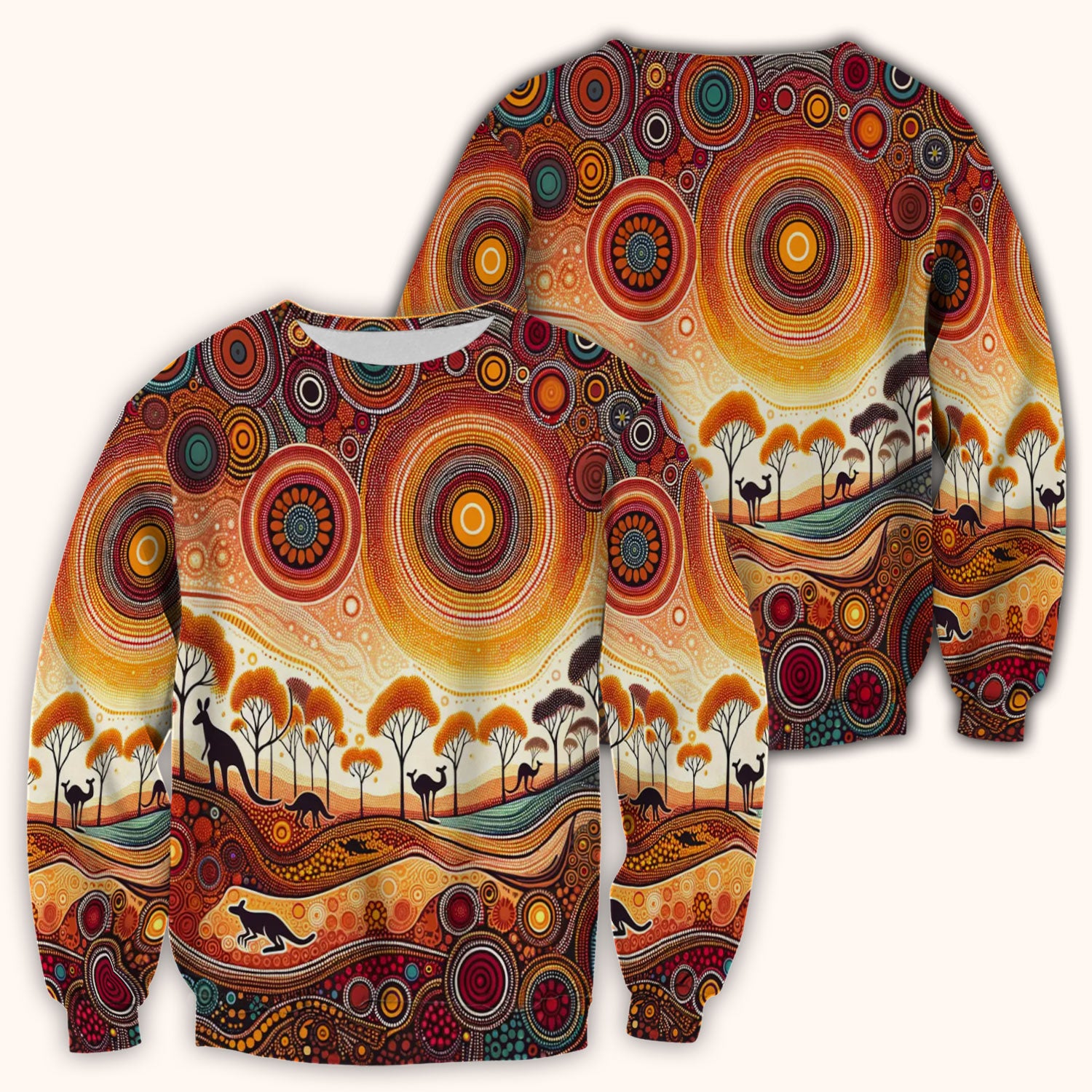 Aboriginal Kangaroo Art Nurse Scrub Top, Comfortable Scrubs for Nurses