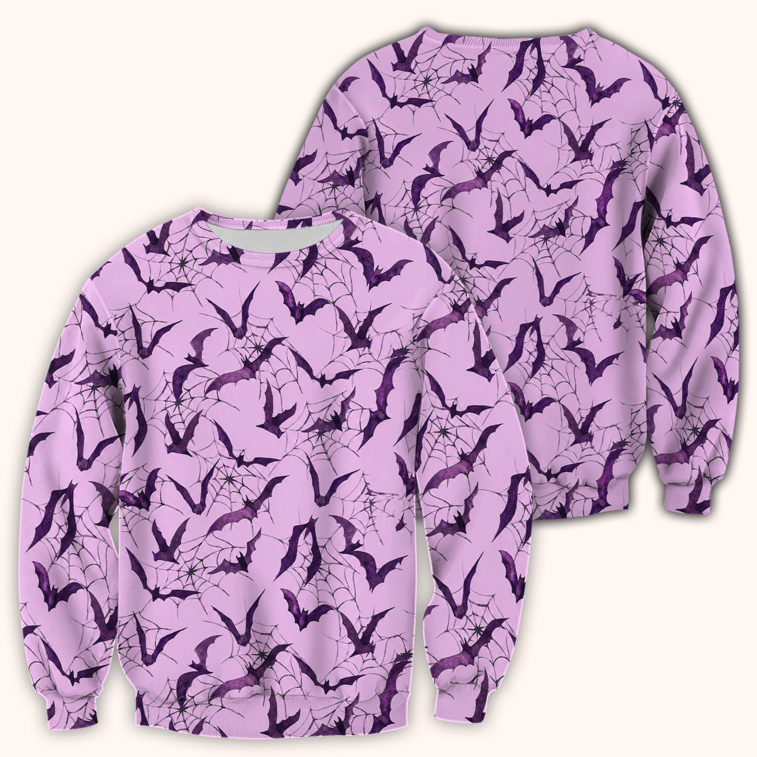 Halloween Bat with Spider Web Scrub Top, Comfortable Scrubs for Nurses