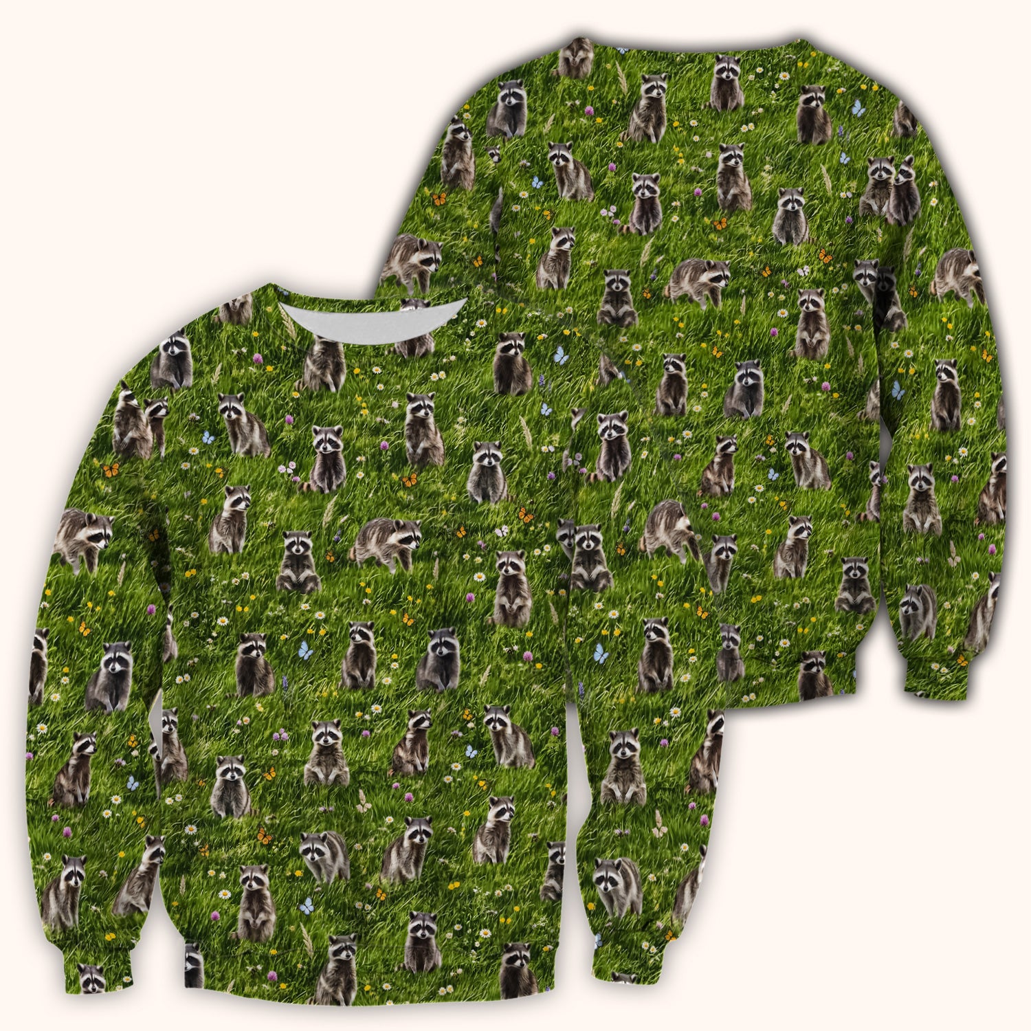 Raccoon Meadow Print Scrub Top, Comfortable Scrubs for Nurses
