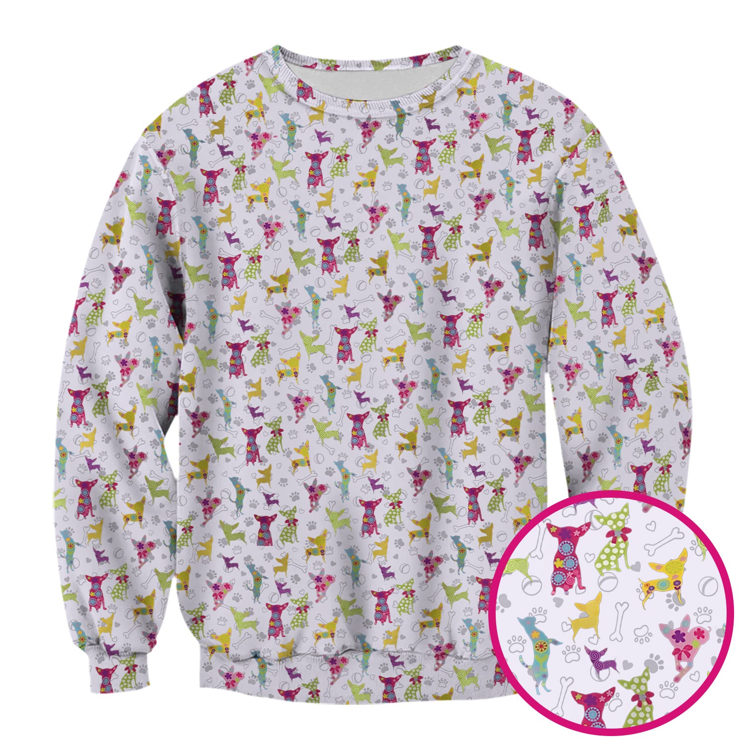 Colorful Playful Dog Print Nurse Scrub Top, Comfortable Scrubs for Nurses