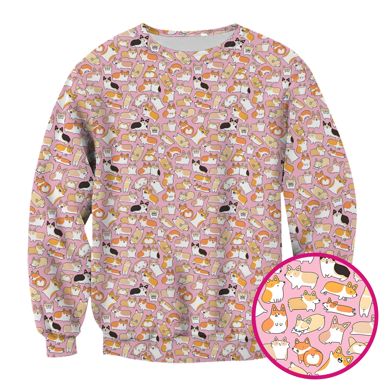 Cute Corgi Dog All Over Print Scrub Top, Comfortable Scrubs for Nurses