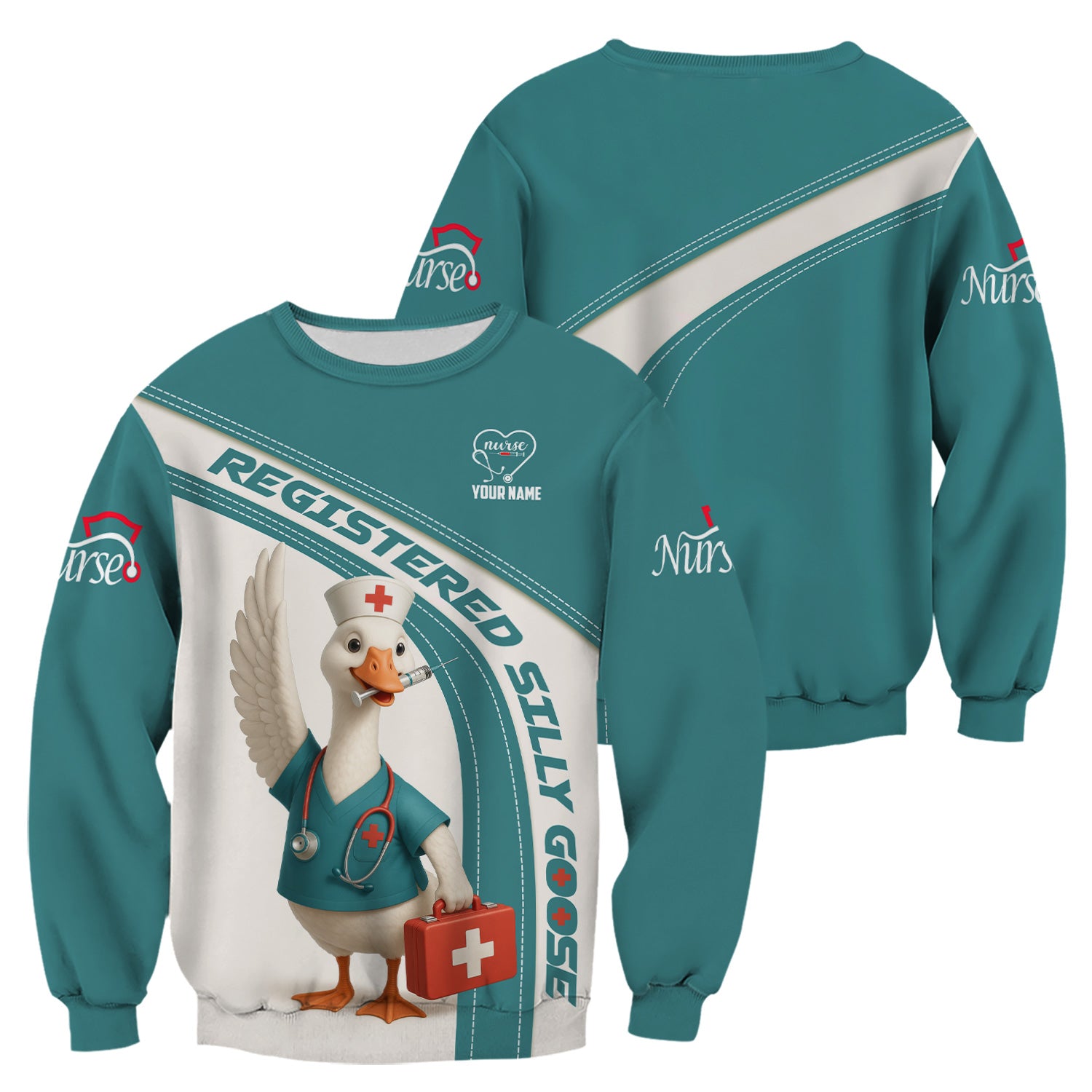 Personalized Nurse Shirt - Registered Silly Goose Design - Custom RN Gifts for Nurses, LPNs, and Healthcare Workers