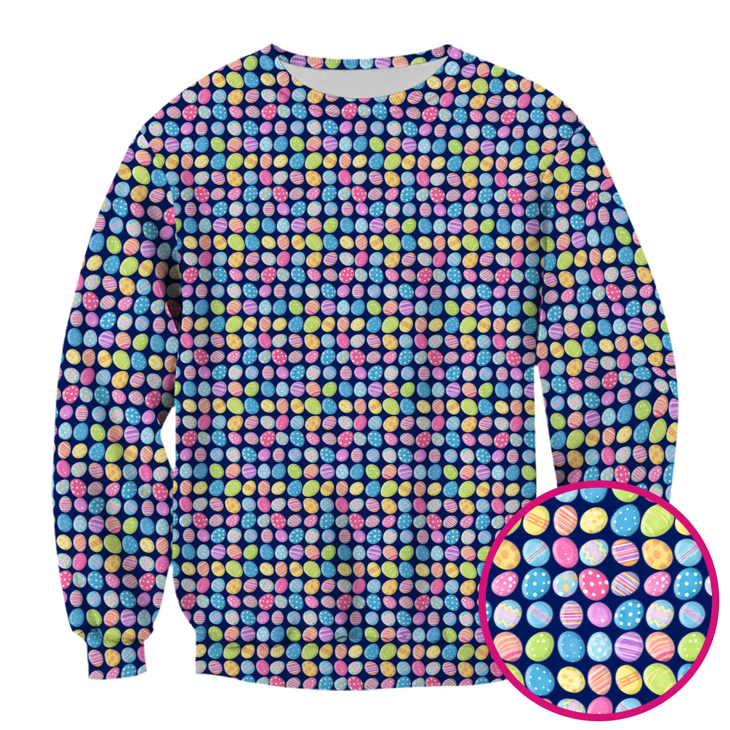 Colorful Easter Eggs Pattern Scrub Top, Comfortable Scrubs for Nurses