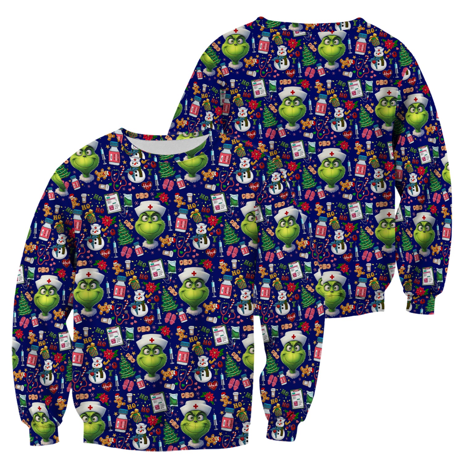 Christmas Nurse Scrub Top - Funny Grinch Medical Top for Women - Multiple Colors Gift for CNA RN LPN