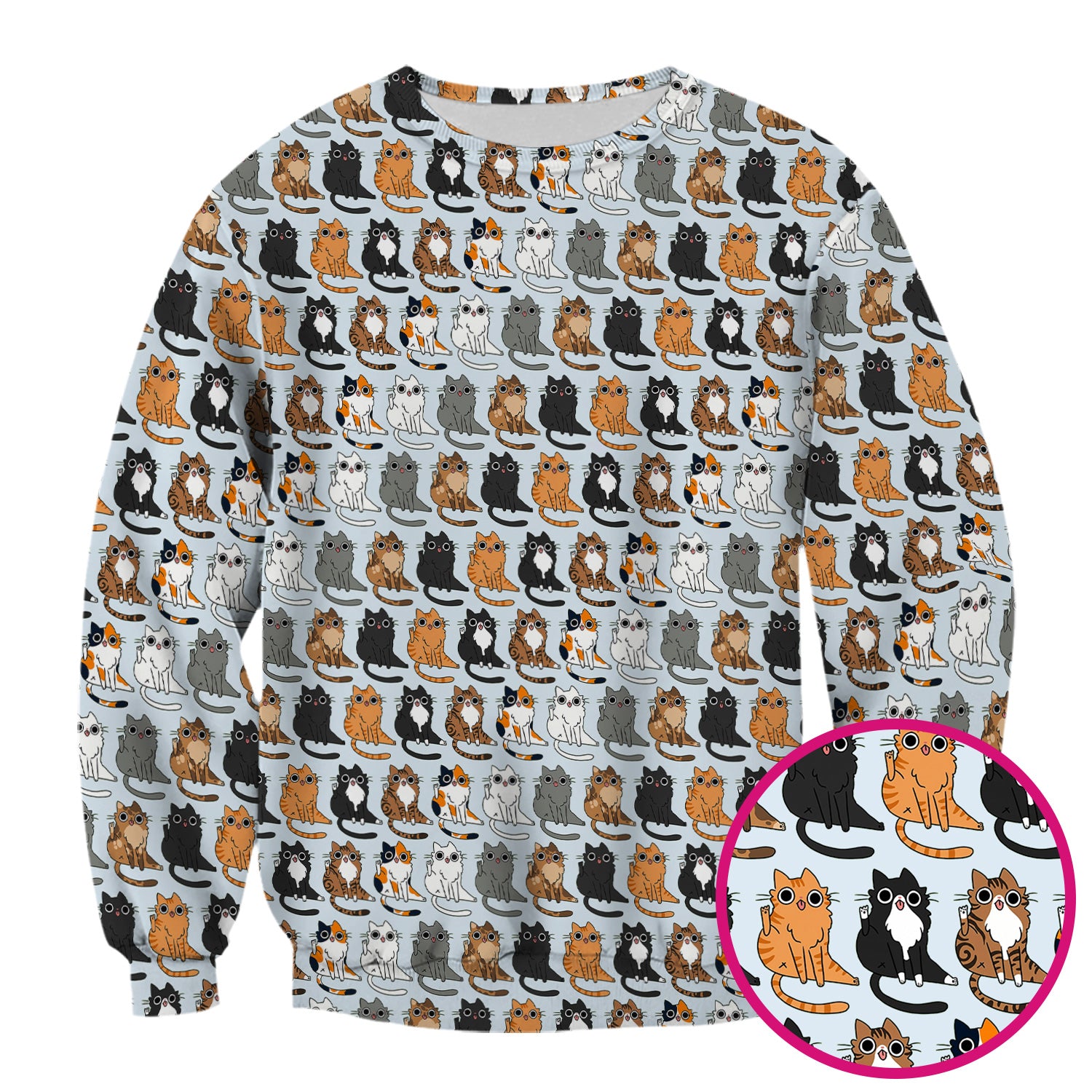 Cute Cartoon Cat Pattern Scrub Top, Comfortable Scrubs for Nurses