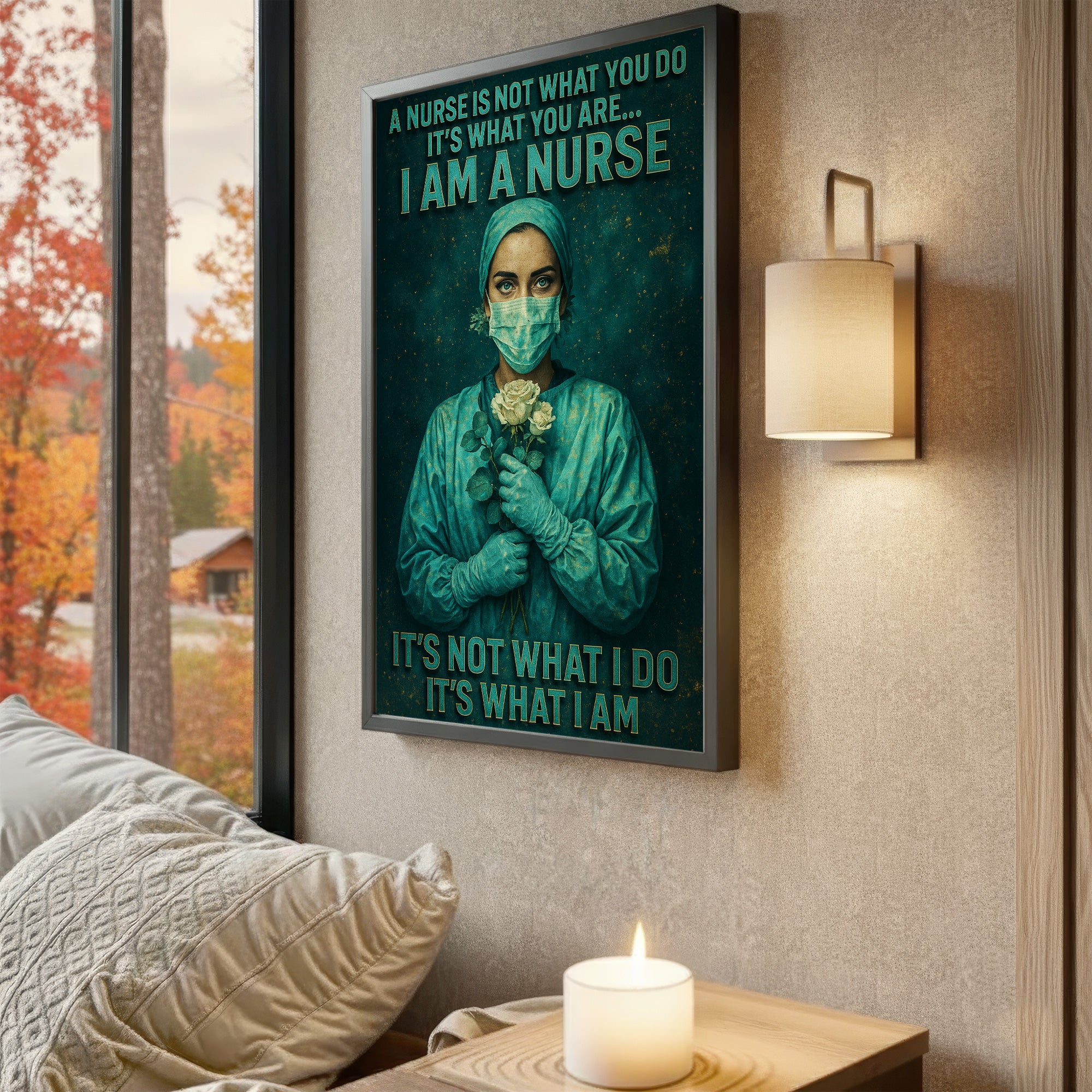 I Am A Nurse Canvas Wall Art, Inspirational Quote Gift for Healthcare Workers, Medical Office Home Decor