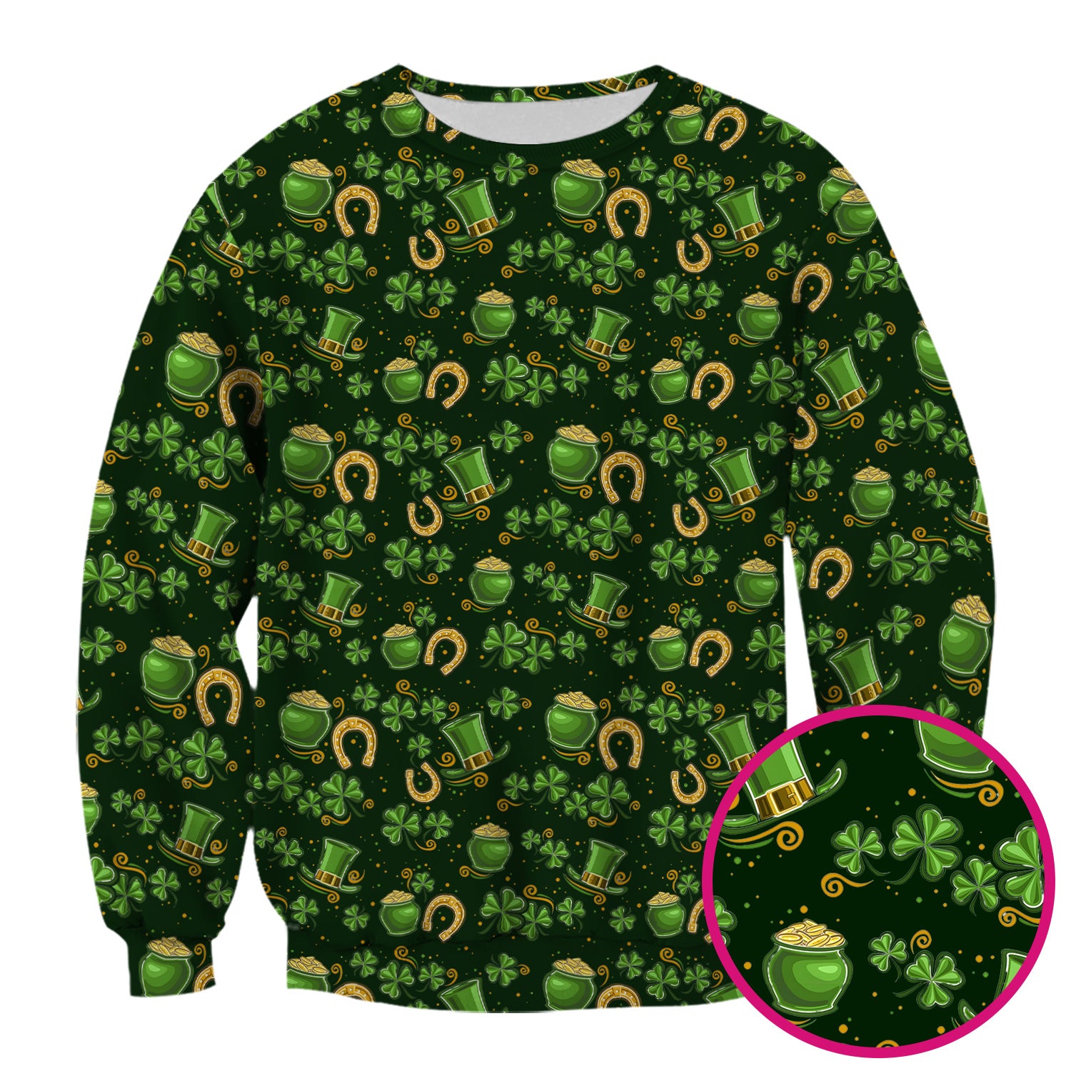 St. Patrick Shamrock Pattern Scrub Top, Comfortable Scrubs for Nurses