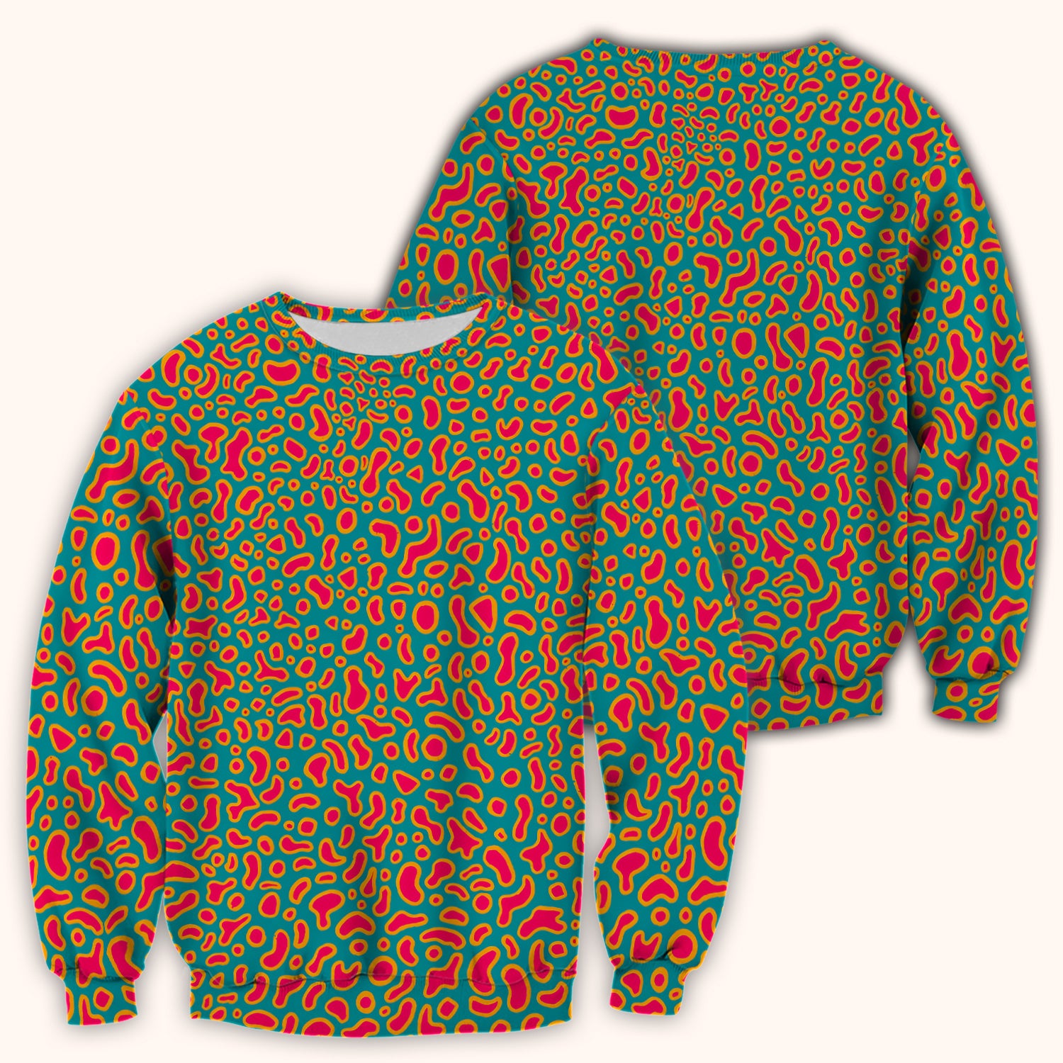 Colorful Abstract Leopard Pattern Scrub Top, Breathable Medical Uniform Top