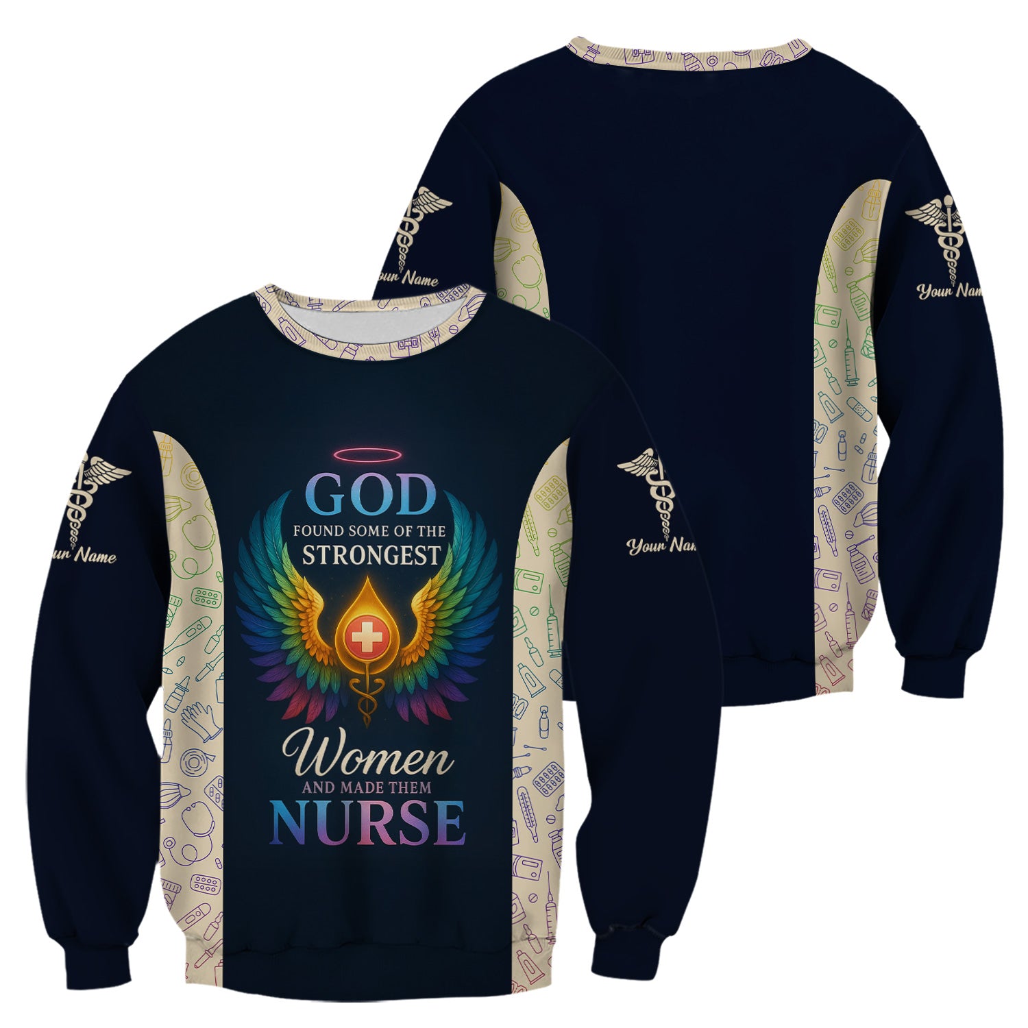Personalized Christian Nurse Shirt - Strongest Women Made Nurse Graphic Tee - Gift for Women RN LPN & Healthcare Workers
