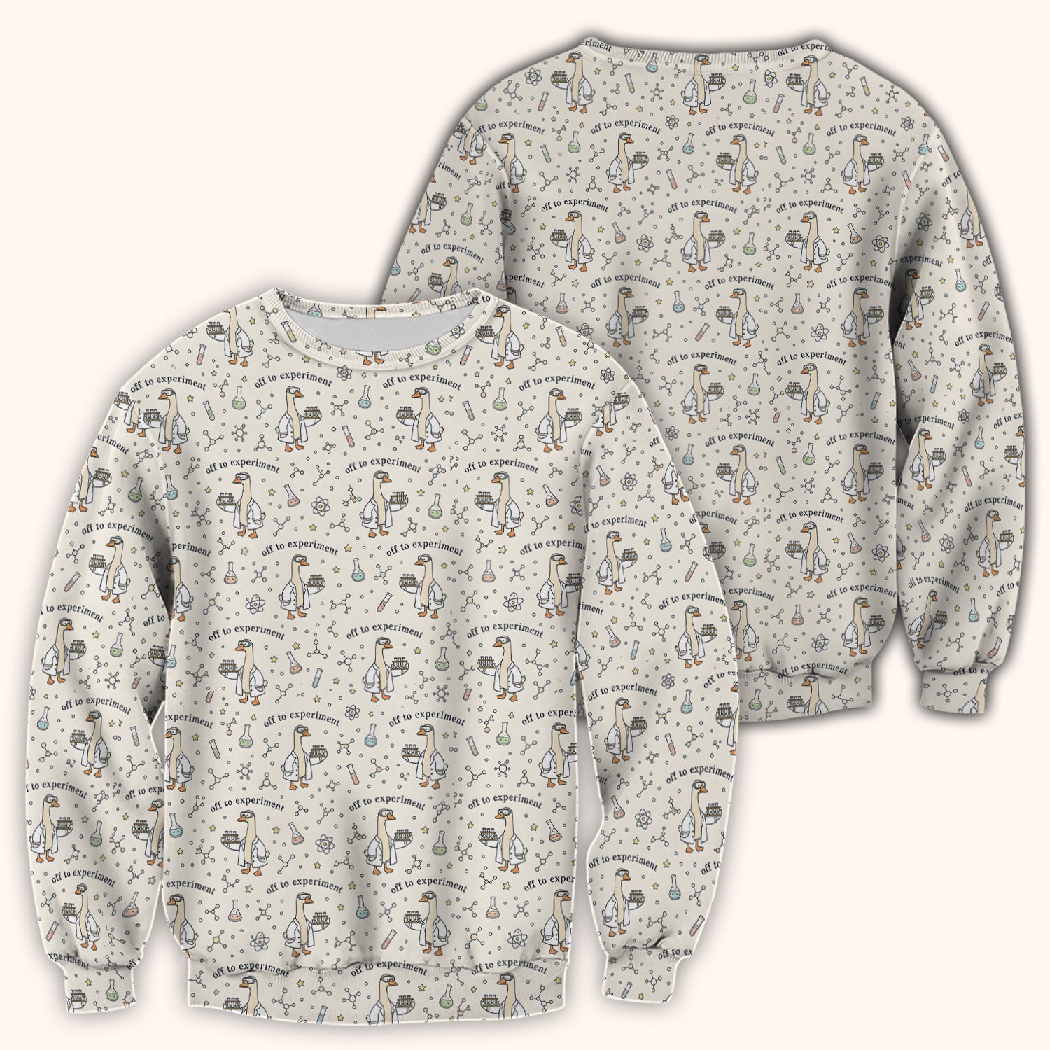Funny Off To Experiment Scientist Goose Scrub Top, Comfortable Scrubs for Nurses