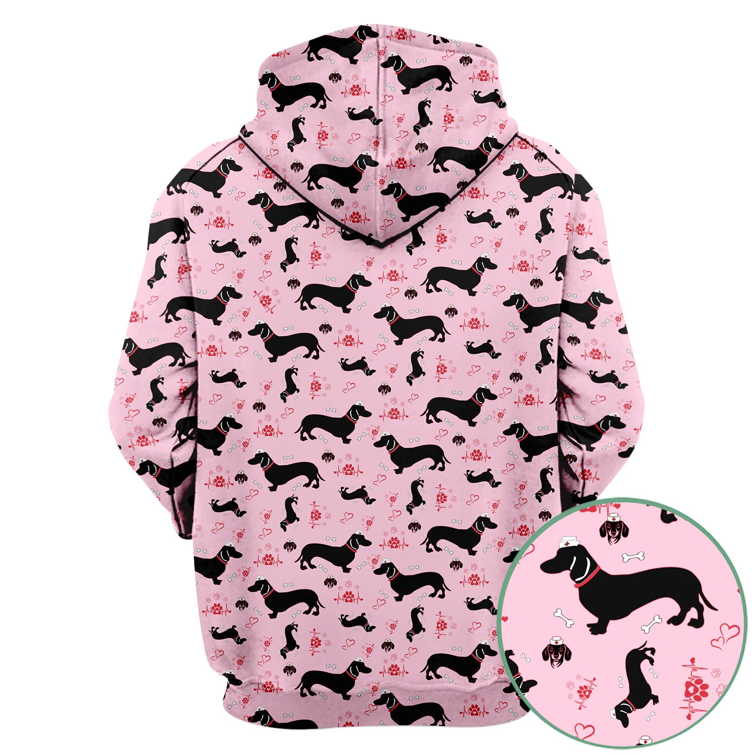 Dachshund Scrub Top - Cute Dog Print Scrubs for Women, Men Multi Color - Animal Scrub Shirt Gift for Nurse, CNA, RN, Doctor