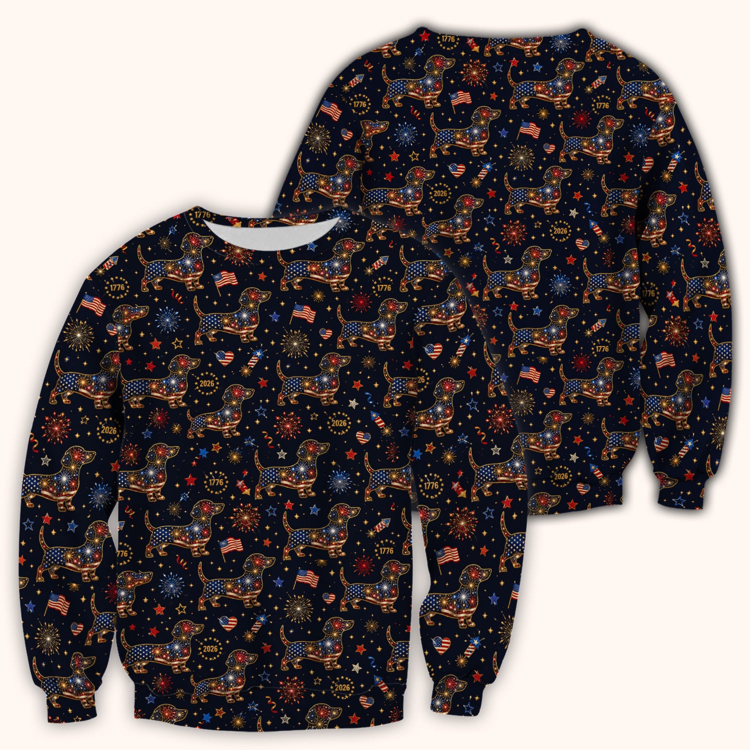 Patriotic Dachshund Fourth Of July Scrub Top, Comfortable Scrubs for Nurses