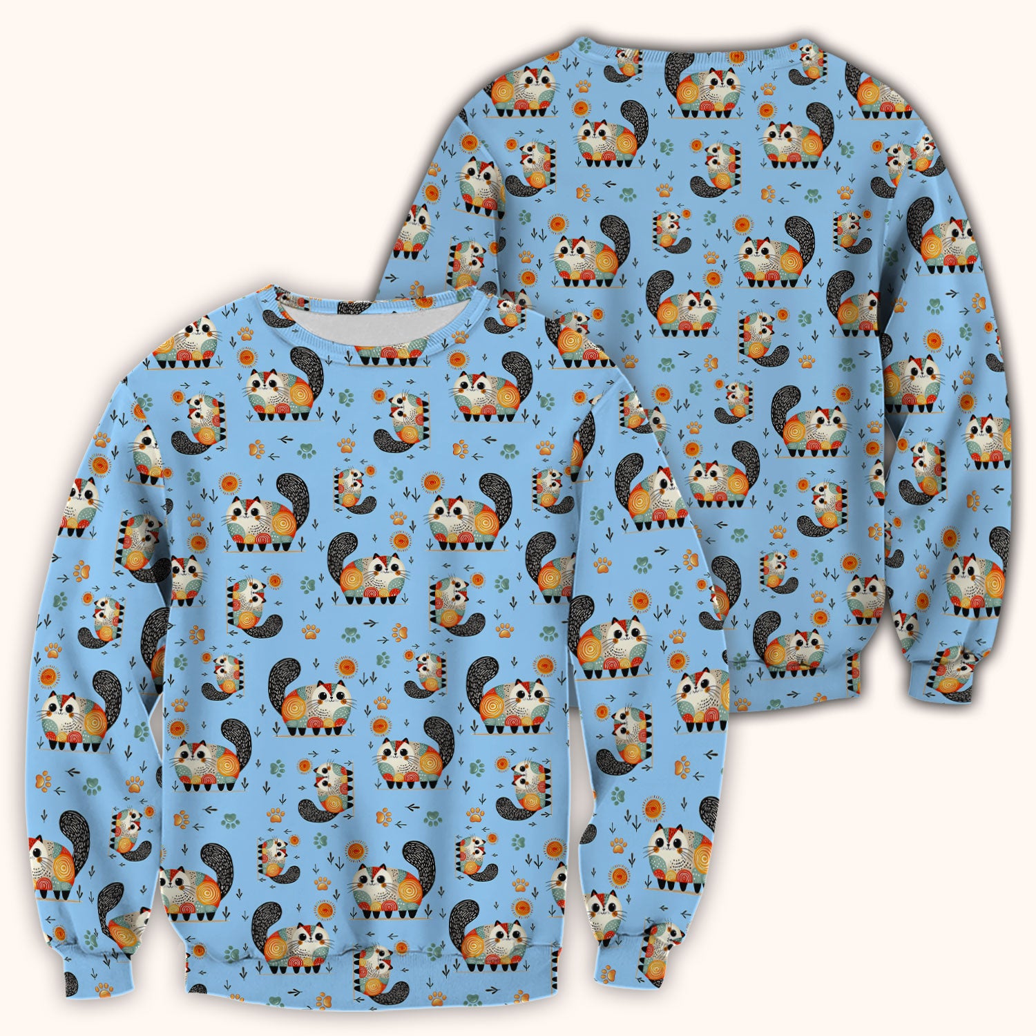 Playful Cat Illustration Nurse Scrub Top, Comfortable Scrubs for Nurses
