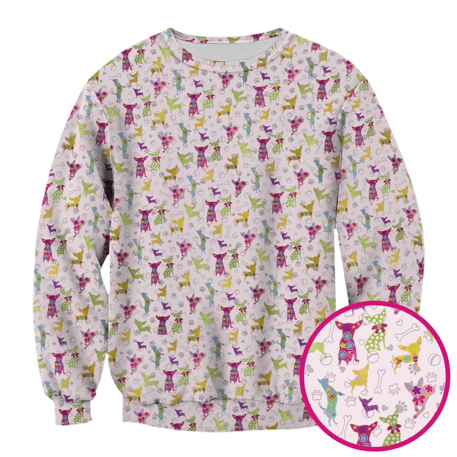 Colorful Playful Dog Print Nurse Scrub Top, Comfortable Scrubs for Nurses