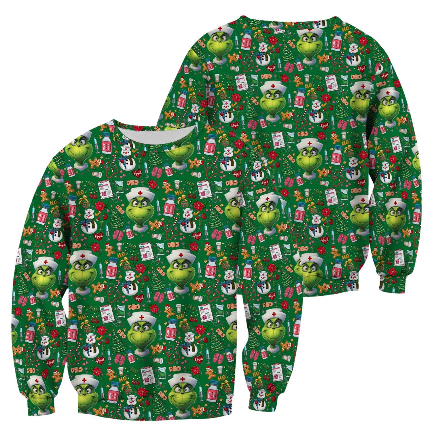 Christmas Nurse Scrub Top - Funny Grinch Medical Top for Women - Multiple Colors Gift for CNA RN LPN