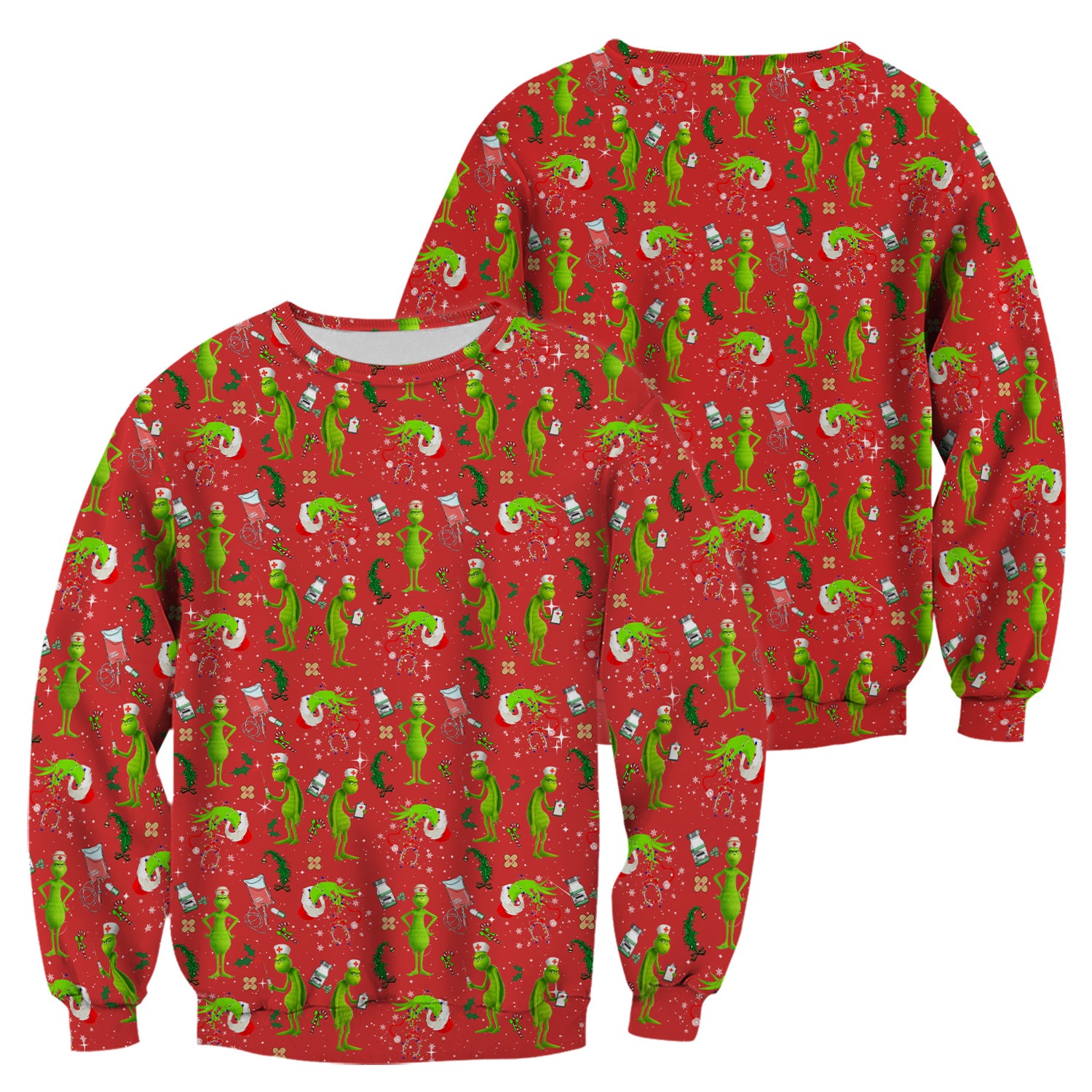 Funny Grinch Scrub Top - Christmas Nurse Shirt for Women - Multiple Color Options CNA RN LPN Gift